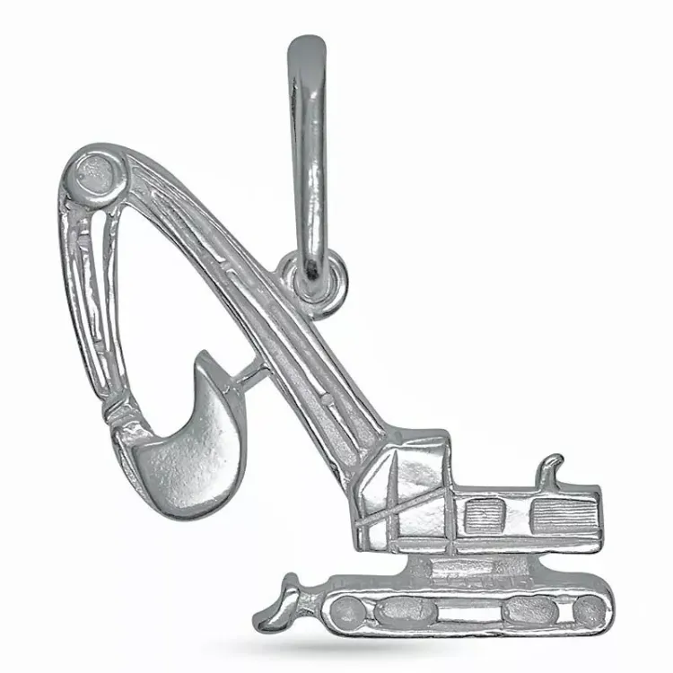 Groot bulldozer hanger in zilver