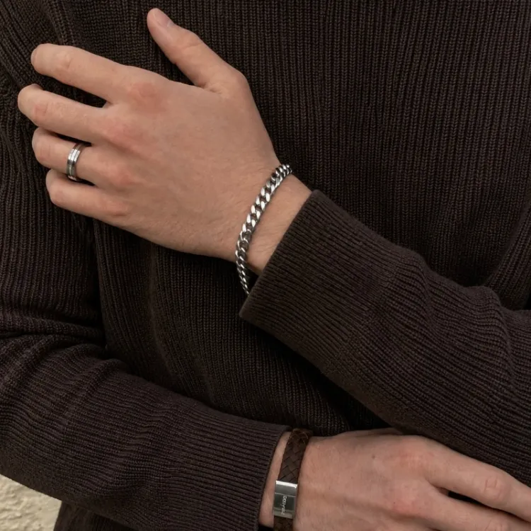 Ring in titanium en zilver