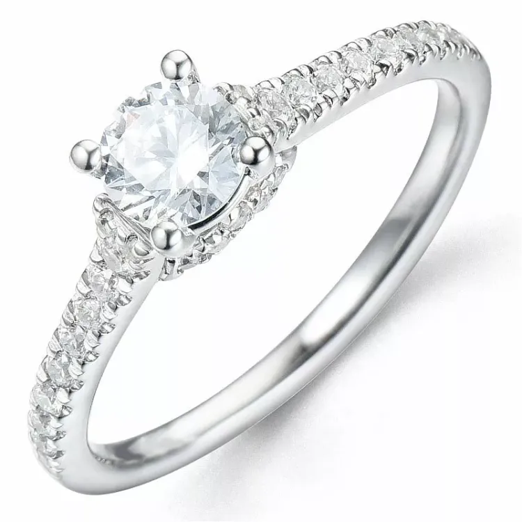 Bestelde artikel - diamant ring in 14 karaat witgoud 0,52 ct 0,25 ct