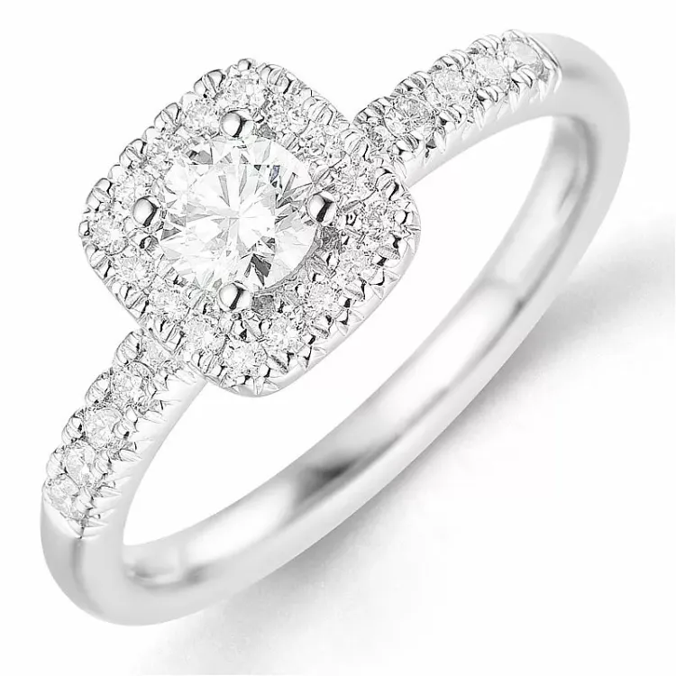 Bestelde artikel -  diamant ring in 14 karaat witgoud 0,32 ct 0,24 ct