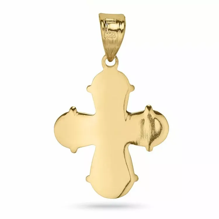 16 x 27 mm dagmarkruis in verguld sterlingzilver - Amoré