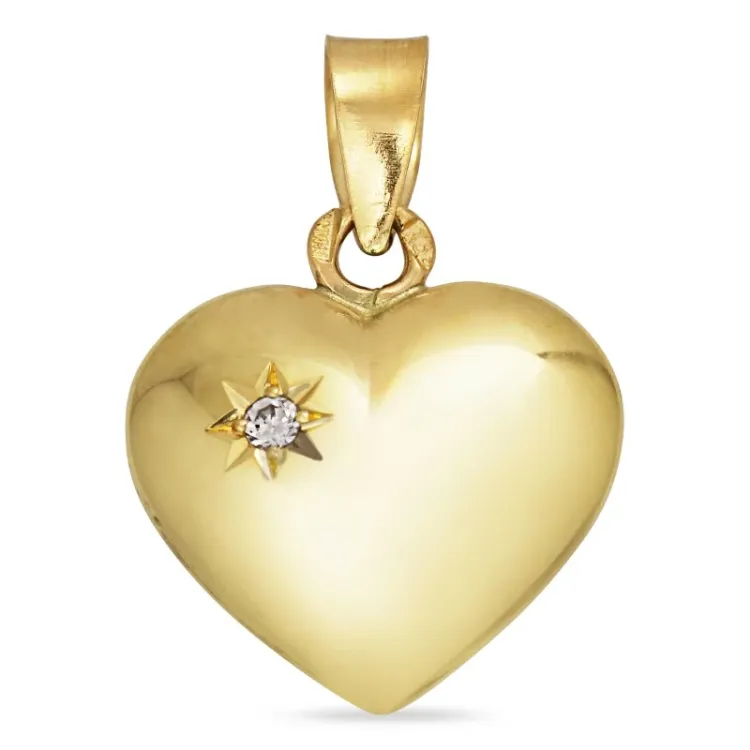 11,5 x 13,5 mm hart hanger in 8 karaat goud - Amoré