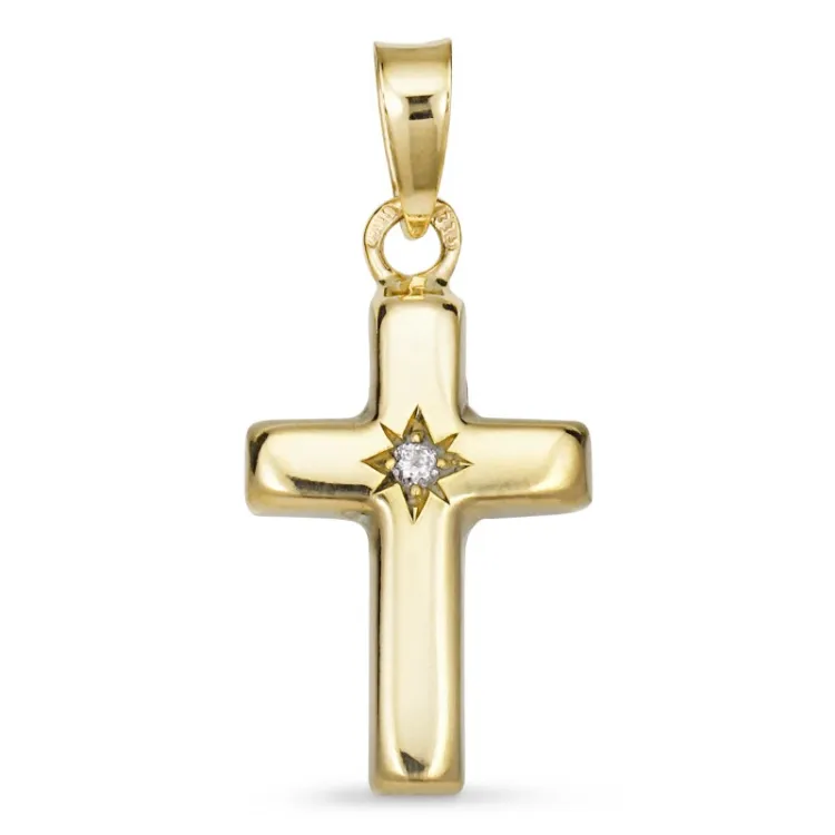 10,5 x 18,5 mm kruis hanger in 8 karaat goud - Amoré