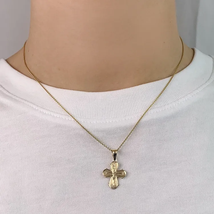 15 x 25 mm dagmarkruis in 8 karaat goud - Amoré