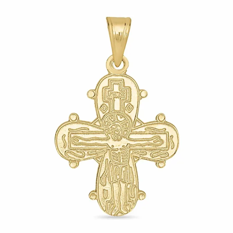 18 x 24 mm dagmarkruis met onze vader in 14 karaat goud - Amoré