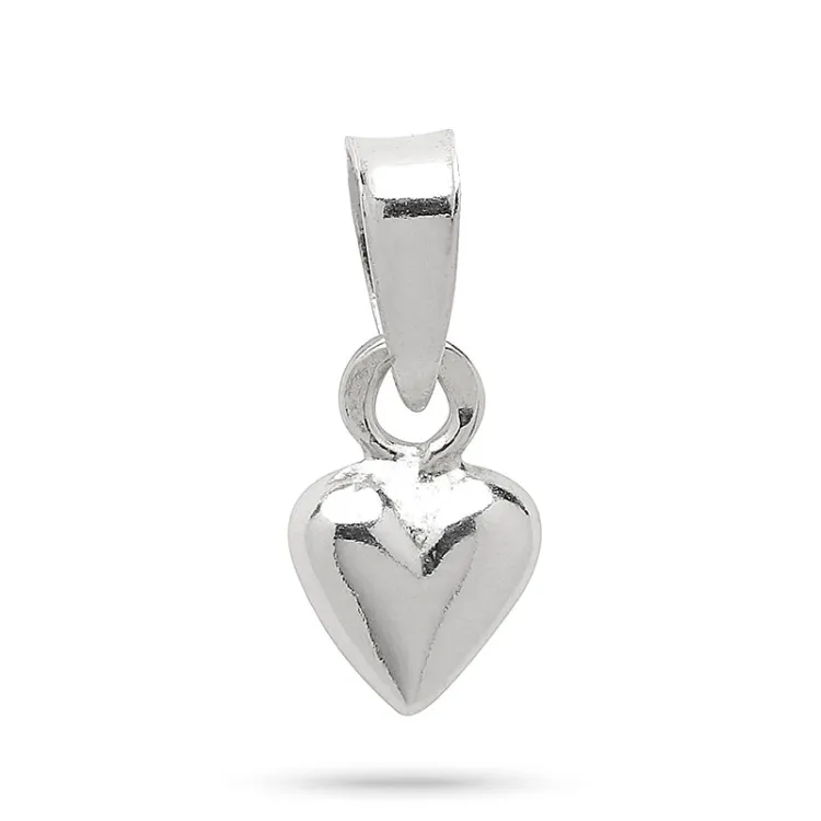 5,5 x 8,5 mm hart hanger in zilver - Amoré