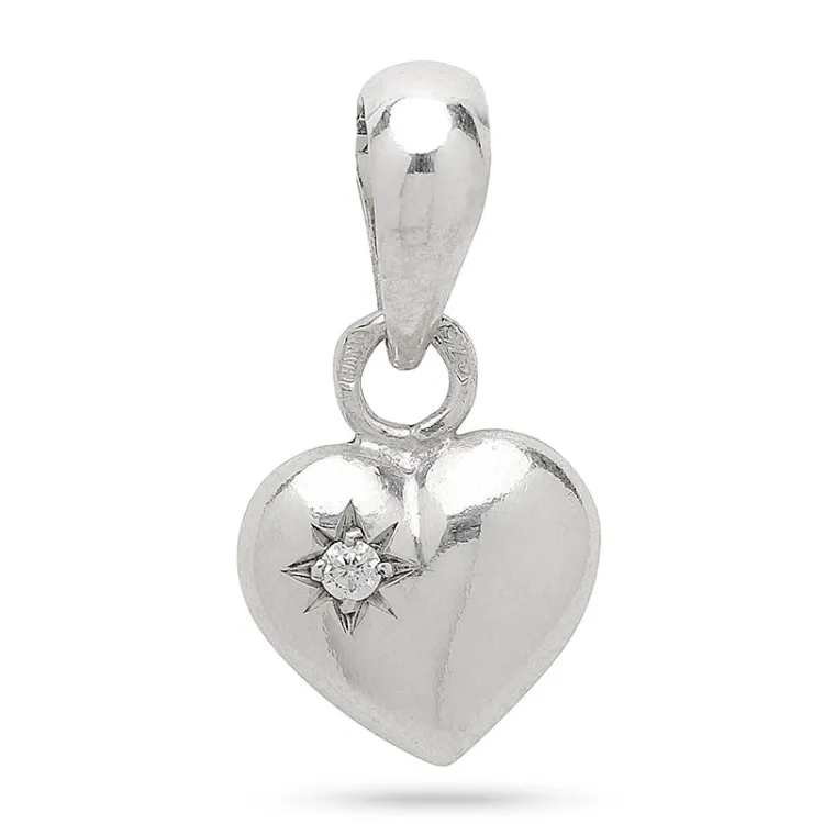 9 x 11 mm hart hanger in zilver - Amoré