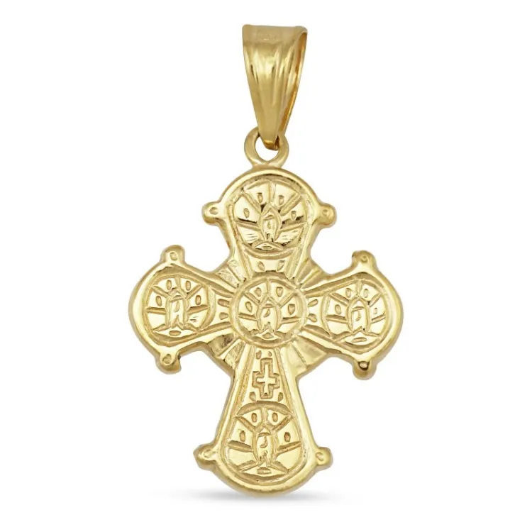 15 x 27 mm dagmarkruis in verguld sterlingzilver - Amoré