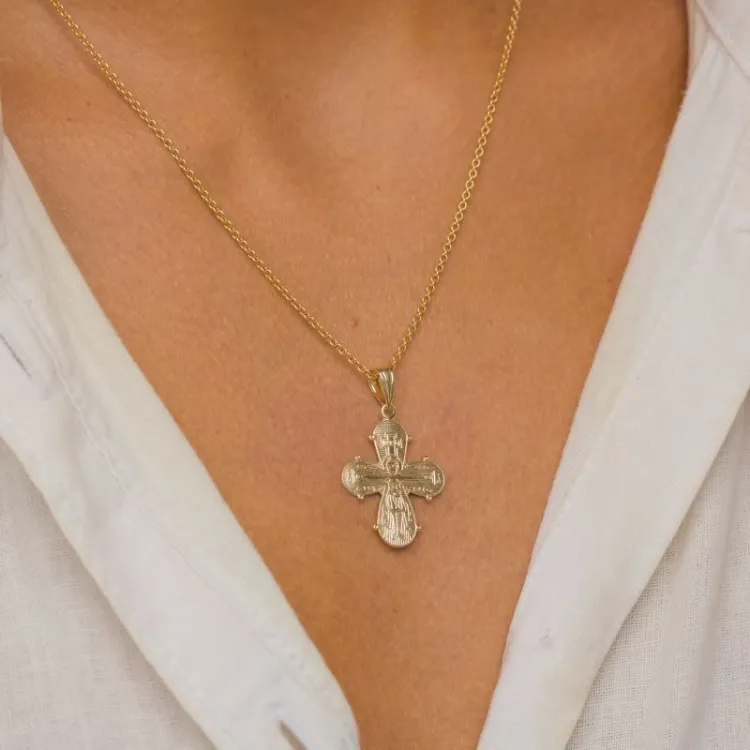 18 x 30 mm dagmarkruis in 14 karaat goud - Amoré