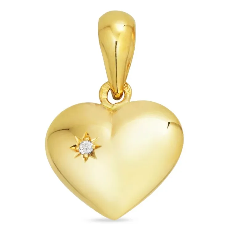 11,5 x 13 mm hart hanger in 14 karaat goud - Amoré