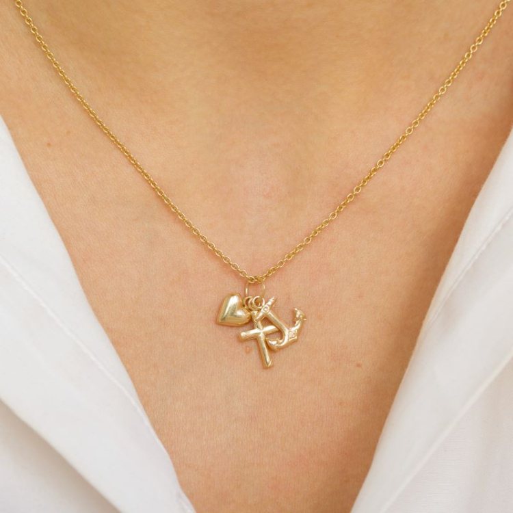 geloof-hoop-liefde hanger in 8 karaat goud - Amoré