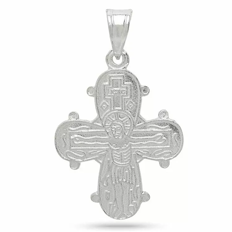18 x 30 mm dagmarkruis met onze vader in zilver - Amoré