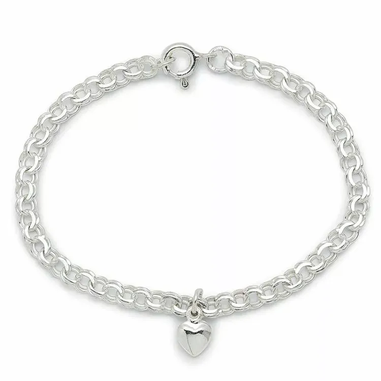 hart kinder armband in zilver met hartjes hanger in zilver