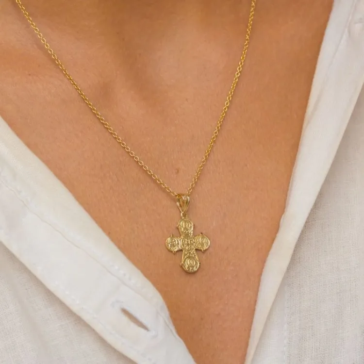 16 x 27 mm goud dagmarkruis in 8 karaat goud - Amoré