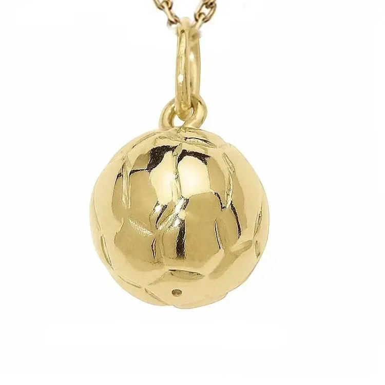 glanzend voetbal hanger in 8 karaat goud - Gold Collection