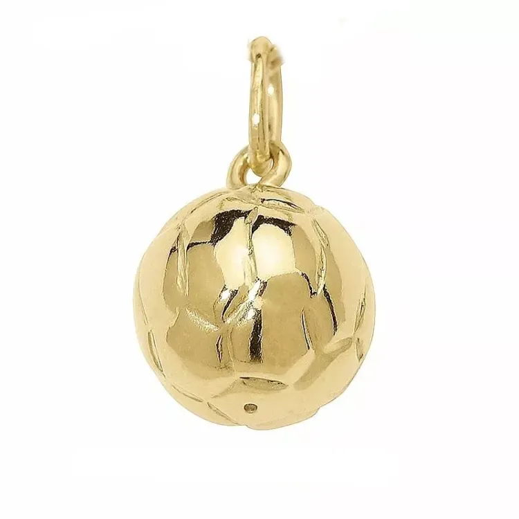 glanzend voetbal hanger in 8 karaat goud - Gold Collection