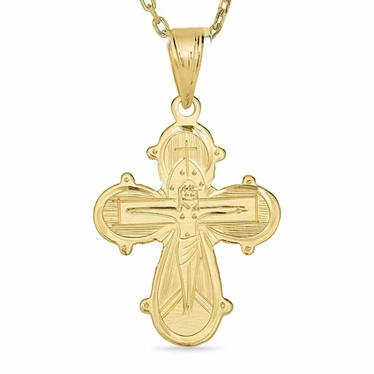 dagmarkruis ketting in verguld sterlingzilver met hanger in 8 karaat goud - Amoré