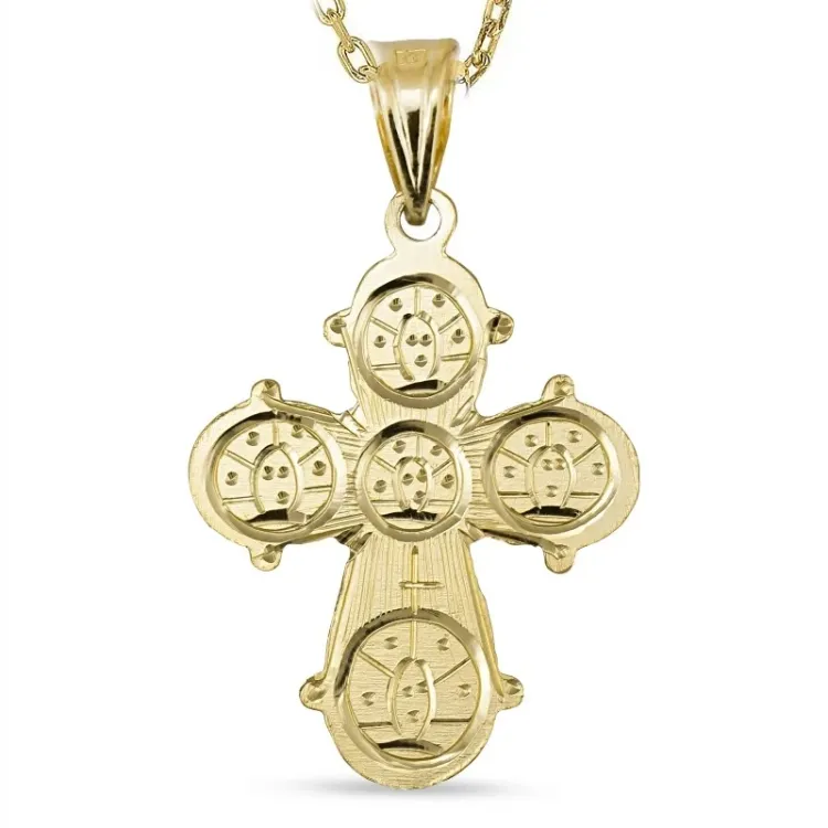 dagmarkruis ketting in verguld sterlingzilver met hanger in 8 karaat goud - Amoré