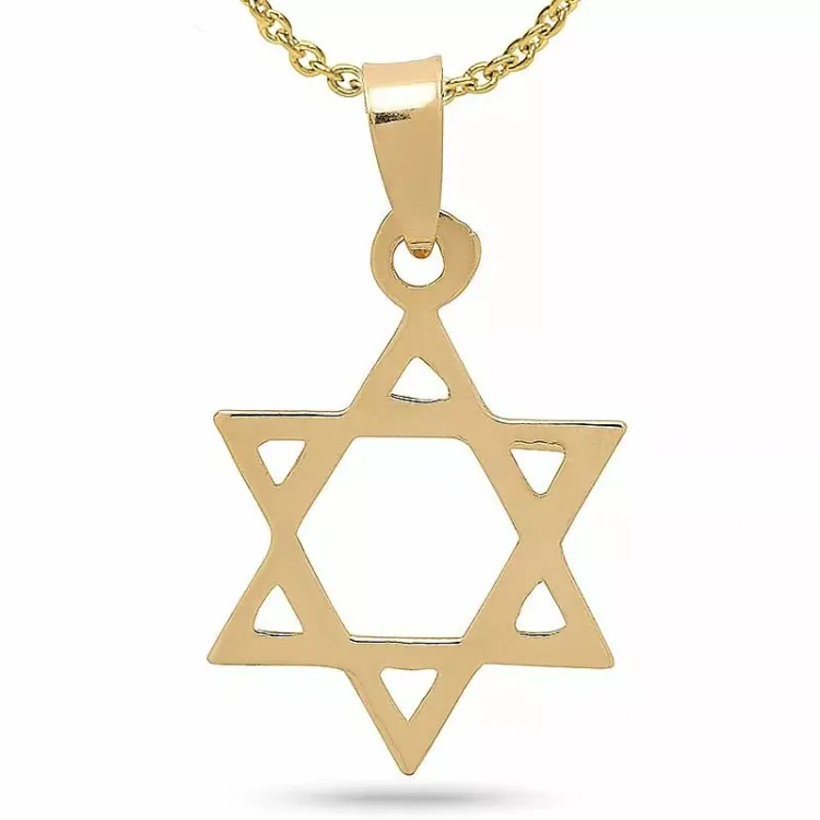 davidster ketting in verguld sterlingzilver met hanger in 8 karaat goud - Gold Collection