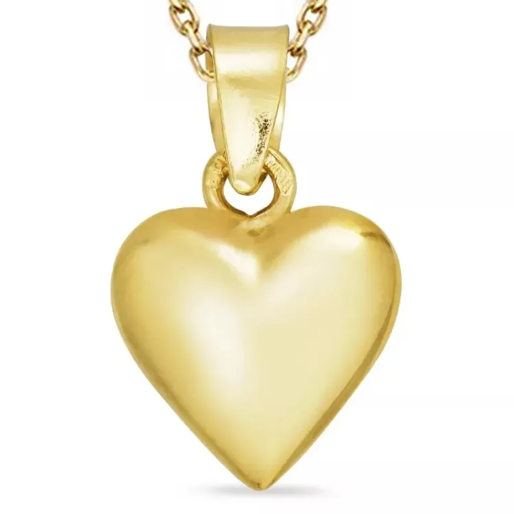 hart ketting in verguld sterlingzilver met hanger in 14 karaat goud - Amoré