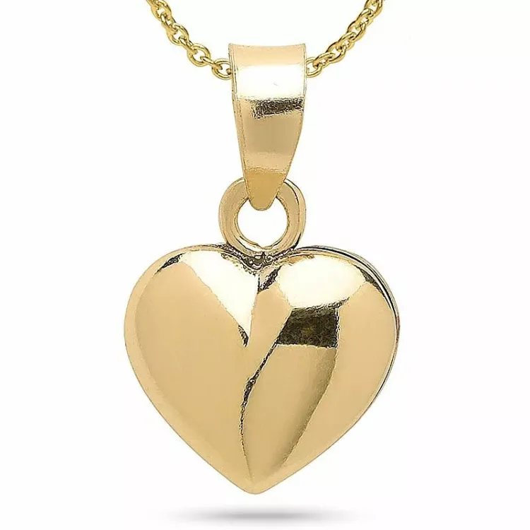 10 x 16 mm hanger met ketting in verguld sterlingzilver met hanger in 14 karaat goud - Amoré