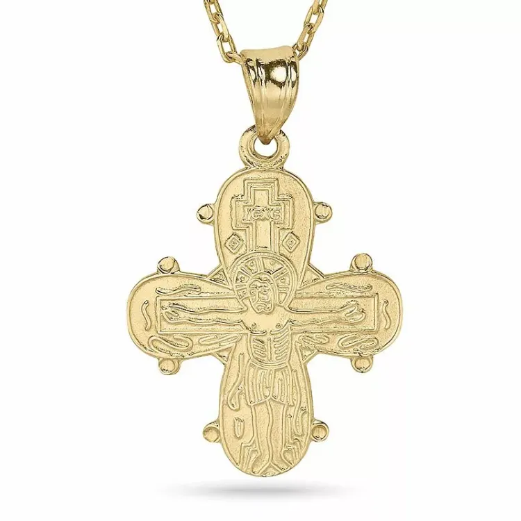 dagmarkruis met onze vader ketting met hanger in verguld sterlingzilver - Amoré