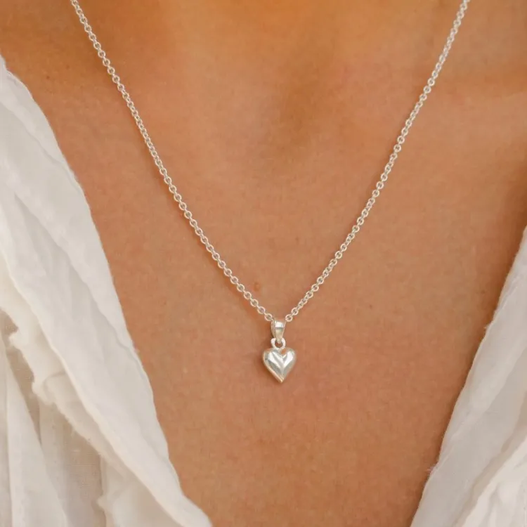hart ketting in zilver met hanger in zilver - Amoré