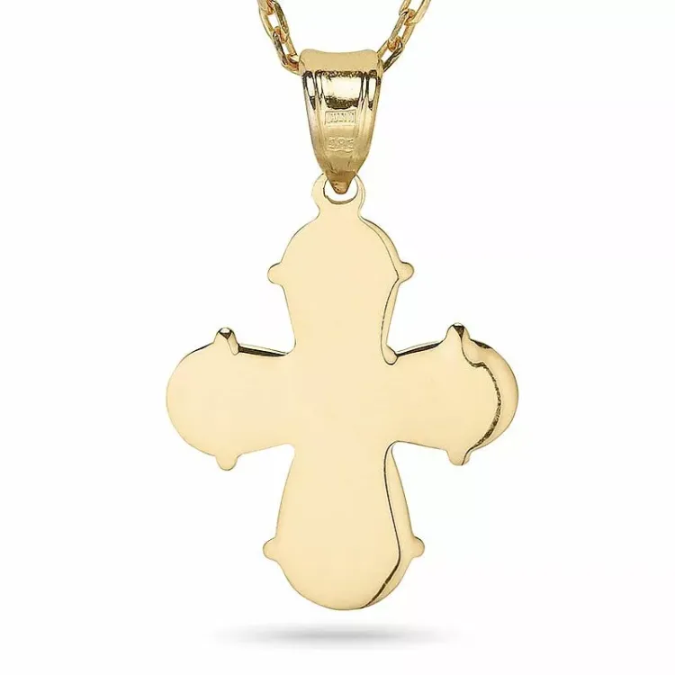dagmarkruis ketting in verguld sterlingzilver met hanger in 14 karaat goud - Amoré