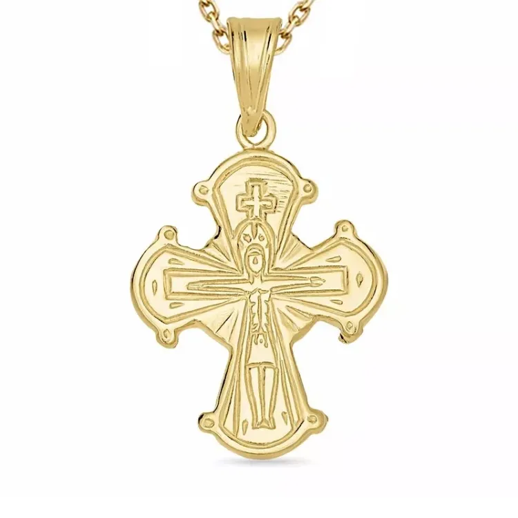 dagmarkruis ketting in verguld sterlingzilver met hanger in verguld sterlingzilver - Amoré