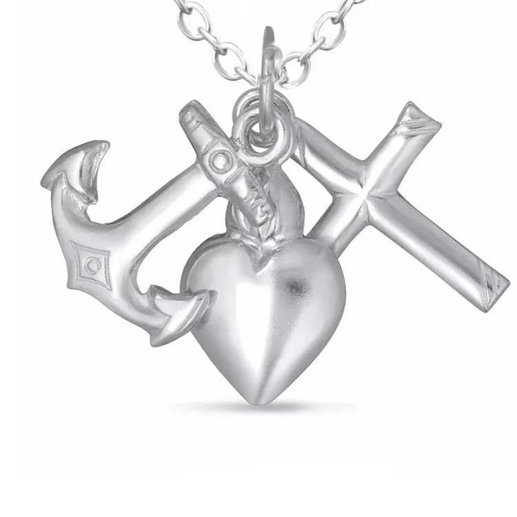 geloof-hoop-liefde ketting in zilver met hanger in zilver - Amoré