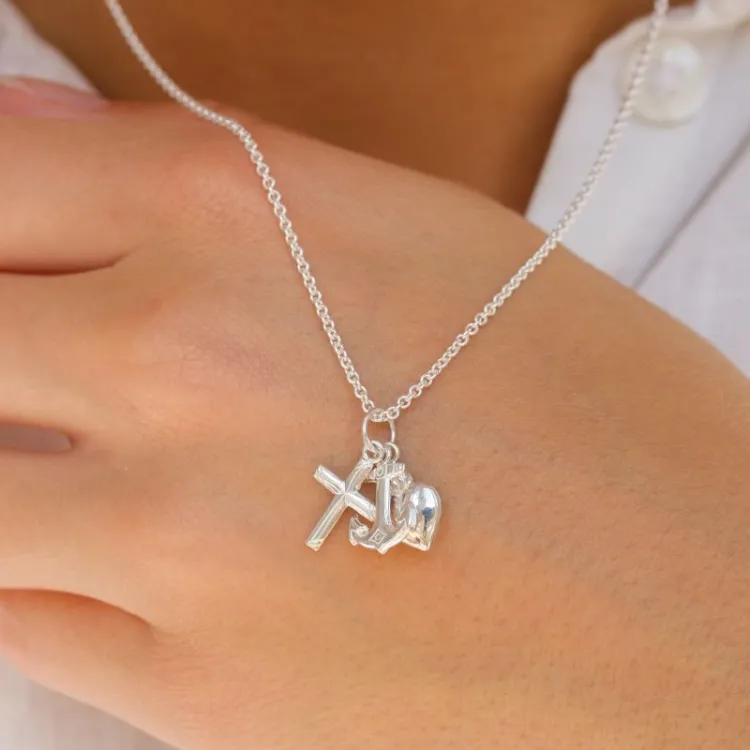 geloof-hoop-liefde ketting in zilver met hanger in zilver - Amoré
