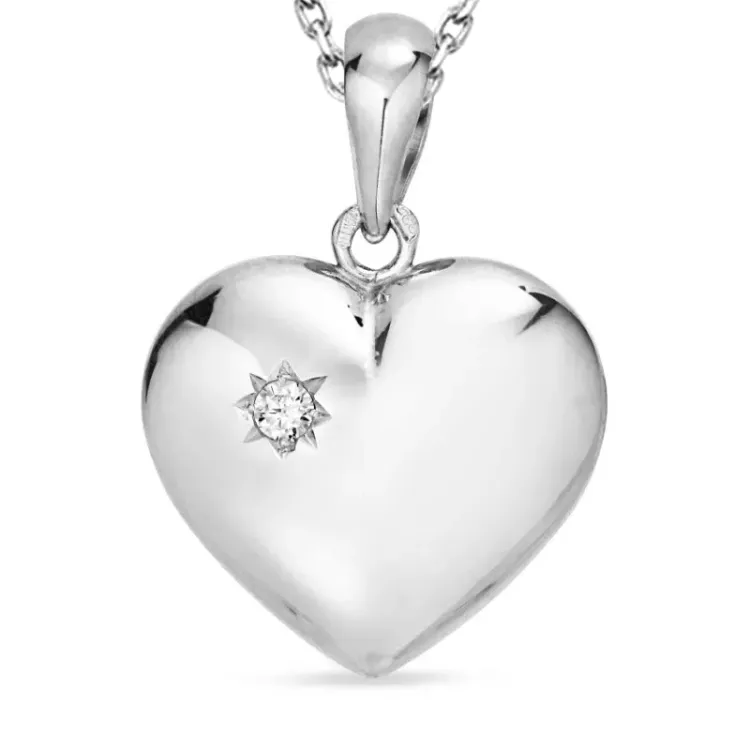 hart ketting in zilver met hanger in zilver - Amoré