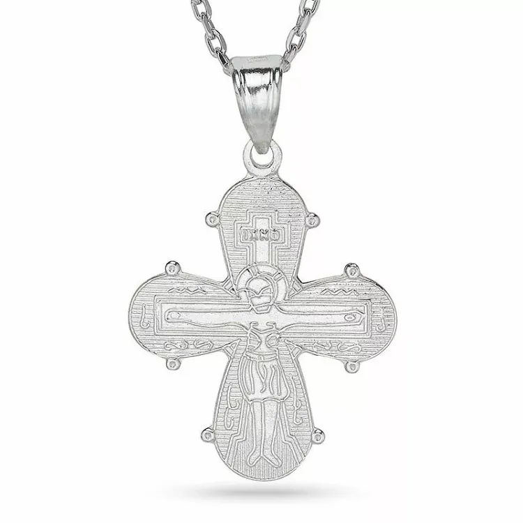 18 x 30 mm dagmarkruis ketting in zilver met hanger in zilver - Amoré