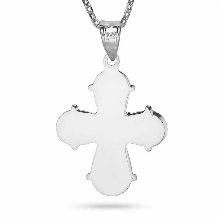 18 x 30 mm dagmarkruis ketting in zilver met hanger in zilver - Amoré