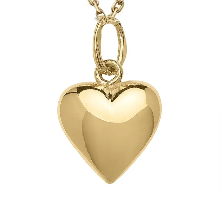 hart ketting in verguld sterlingzilver met hanger in 8 karaat goud - Amoré