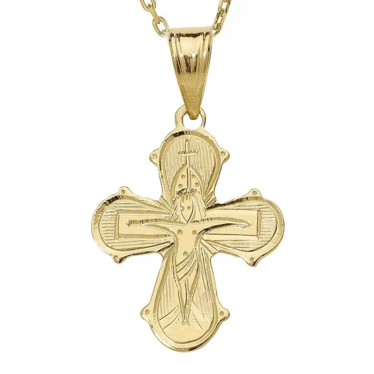 dagmarkruis ketting in verguld sterlingzilver met hanger in 8 karaat goud - Amoré