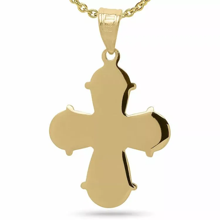 18 x 30 mm dagmarkruis hanger met ketting in verguld sterlingzilver met hanger in verguld sterlingzilver - Amoré
