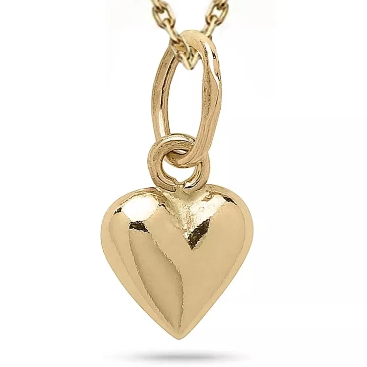 hart ketting in verguld sterlingzilver met hanger in 8 karaat goud
