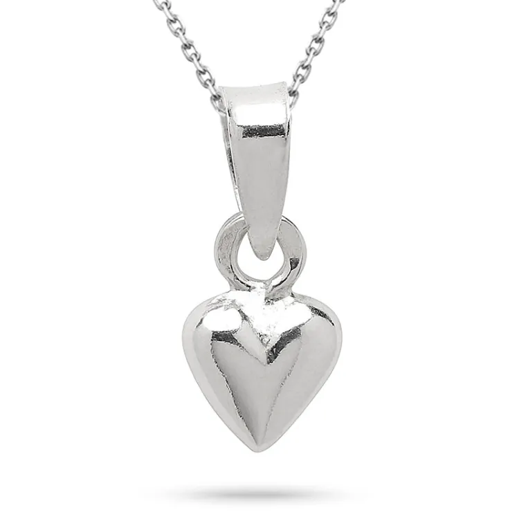 hart ketting in zilver met hanger in zilver - Amoré