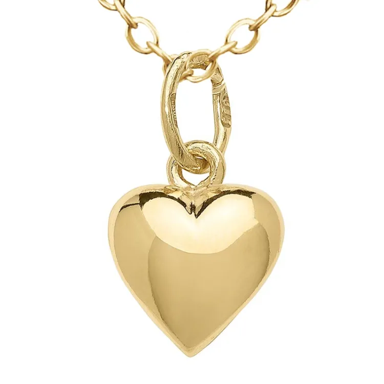 hart ketting in verguld sterlingzilver met hanger in 8 karaat goud - Amoré