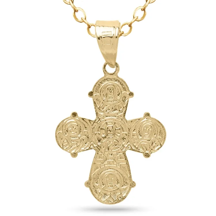 dagmarkruis ketting in verguld sterlingzilver met hanger in 8 karaat goud - Amoré