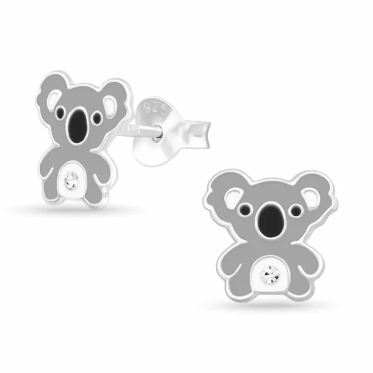 koalabeer oorbellen in zilver - Little Ones