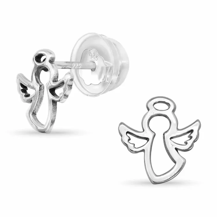 engel oorsteker in zilver - Little Ones