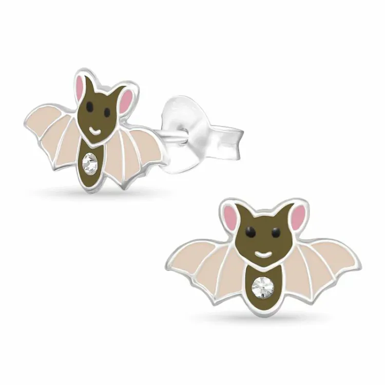 vleermuis oorsteker in zilver - Little Ones
