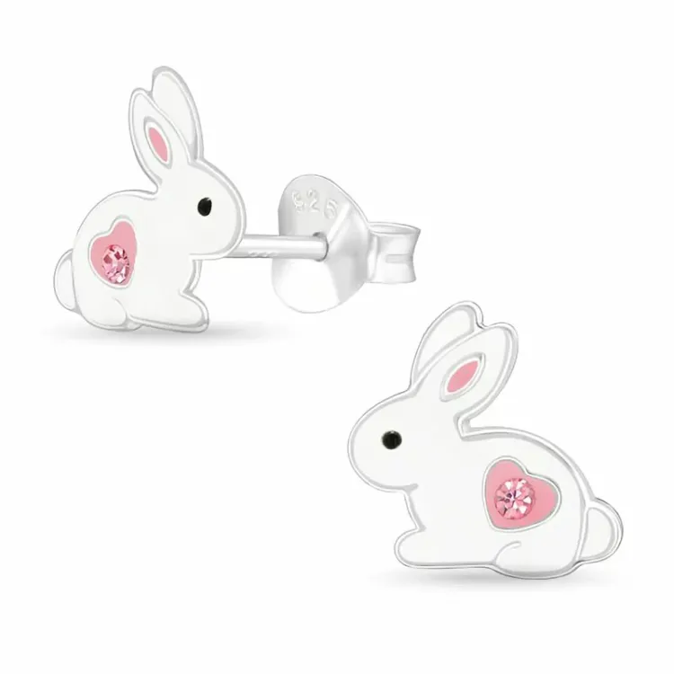 konijn oorbellen in zilver - Little Ones
