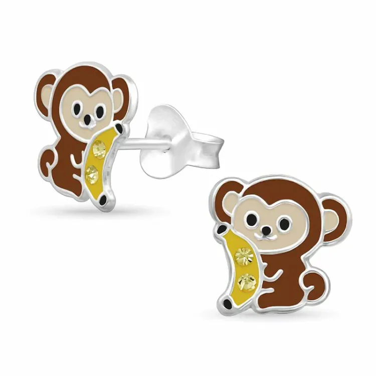 aap oorbellen in zilver - Little Ones