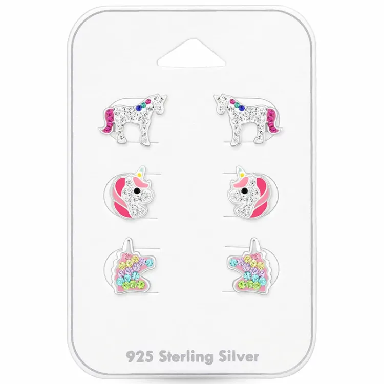 eenhoorn oorbellen in zilver - Little Ones
