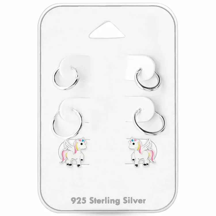 eenhoorn oorbellen in zilver - Little Ones