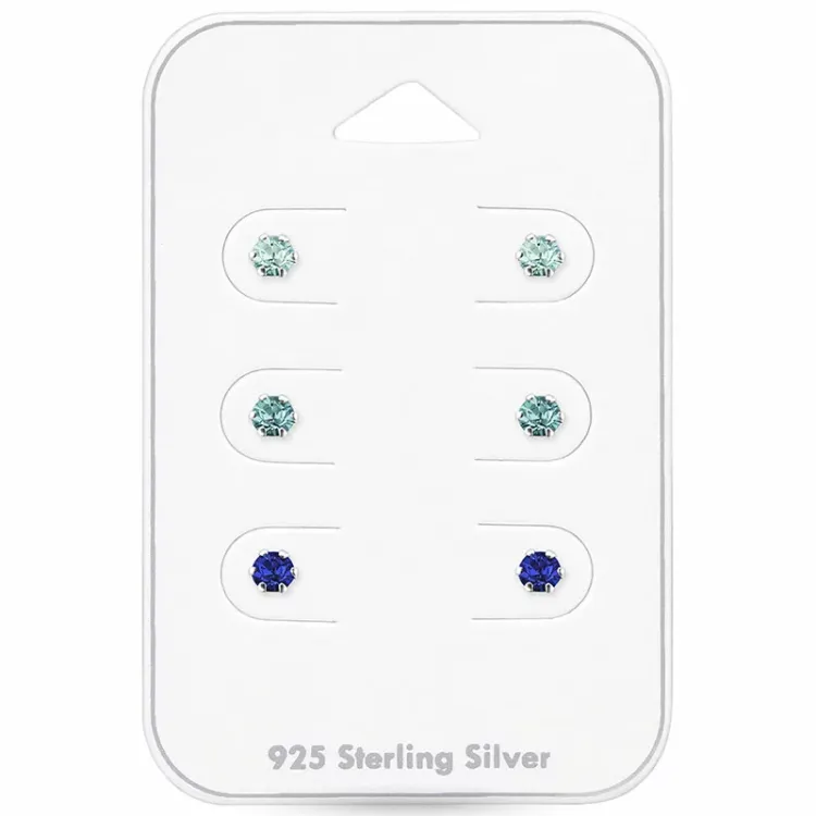 3 mm kristal oorsteker in zilver - Little Ones