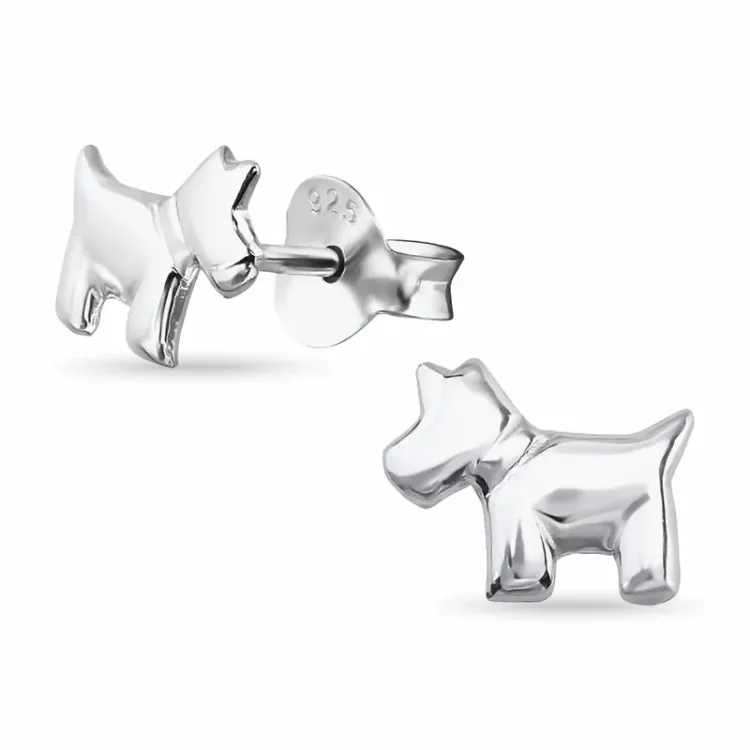 klein honden oorbellen in zilver - Little Ones